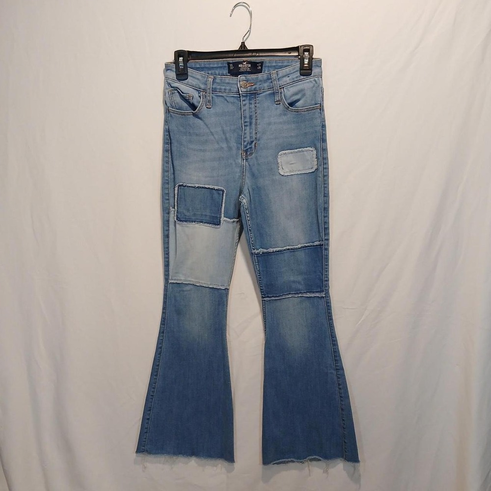 Hollister y2k patchwork High Rise flare jeans size 5S boho hippie whimsygoth 90s